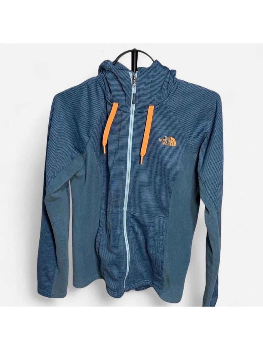 The‎ North Face Women's Medium Fleece Hoodie Jacket Blue Orange Full Zip